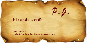 Plesch Jenő névjegykártya